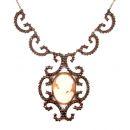 Bohemian garnet shell cameo necklace