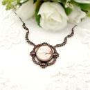 Bohemian garnet shell cameo necklace