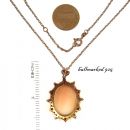 Bohemian garnet shell cameo necklace