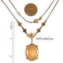 Bohemian garnet shell cameo necklace