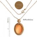 Bohemian garnet shell cameo necklace