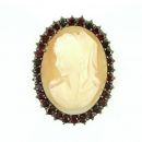 Bohemian garnet ring with shell cameo