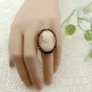 Bohemian garnet ring with shell cameo