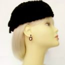 Bohemian garnet earrings w/14ctgold studs with shell cameo