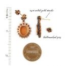 Bohemian garnet earrings w/14ctgold studs with shell cameo