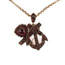 Vintage garnet pendant faith-hope-charity in Victorian style// ГРАНАТ