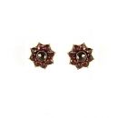 Vintage #ÄHNLICH#garnet flower earrings 14ct yellowgoldplated in Victorian style