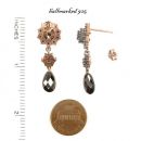 Bohemian garnet cascade earrings/studs with dangling briolets // ГРАНАТ