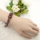Vintage garnet two hearts bangle Victorian style // ГРАНАТ