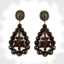 Bodacious Vintage garnet opera drop earrings w/14ct gold studs Victorian style