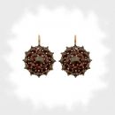 Bohemian garnet round earrings // ГРАНАТ 019B
