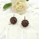 Bohemian garnet round earrings // ГРАНАТ 019B