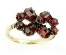 Vintage garnet bow ring w/14ct gold shank