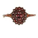 Armreif mit rundum Granaten 1-reihig+große ovale Mitte