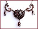 Vintage Victorian garnet heart festoon necklace