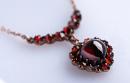 Vintage Victorian garnet heart necklace