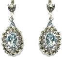 Ohrringe echt Blautopas(beh) + Markasit