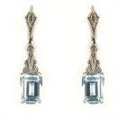 Markasit Ohrringe echt Blautopas(beh)