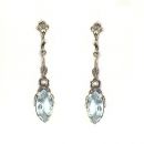 Markasit Ohrringe echt Blautopas(beh)