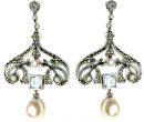Marcasite Pearl Earrings