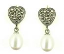 Marcasite Pearl Earrings