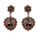 Garnet Heart Earrings