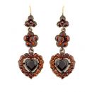 Garnet Heart Earrings
