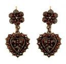 Garnet Heart Earrings
