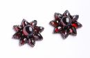 (LADE) Vintage garnet star earrings w/14ctgold studs