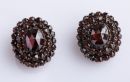 Vintage Victorian garnet oval earclips