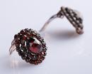 Vintage Victorian garnet oval earclips