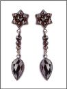 Vintage garnet star dangling earrings w/14ct gold studs