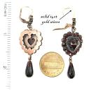 Vintage garnet facetted heart earrings