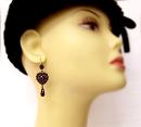 Vintage garnet facetted heart earrings