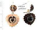 Large pending garnet heart earrings w/14ctgold wire