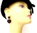 Large pending garnet heart earrings w/14ctgold wire
