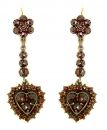 Garnet Heart Earrings