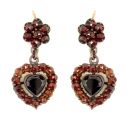 Garnet Heart Earrings