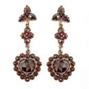 Garnet Heart Earrings