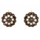 Garnet Earrings & seed pearls