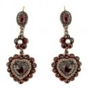 Altdeutsche Granat Herzohrringe