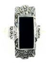 Ring mit Onyx + Markasit im Art-Deco-Stil